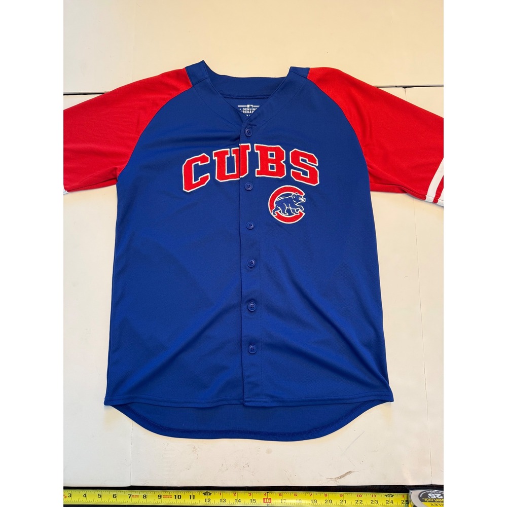 Chicago Cubs MLB Youth Jersey XXL 18 Team Athletics Blue Red Baseball Button Up